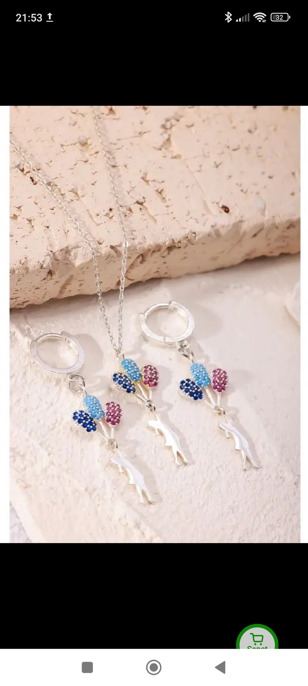 Gümüş kolye ve küpe set ışıltılı zerafet MİRZA LİORA