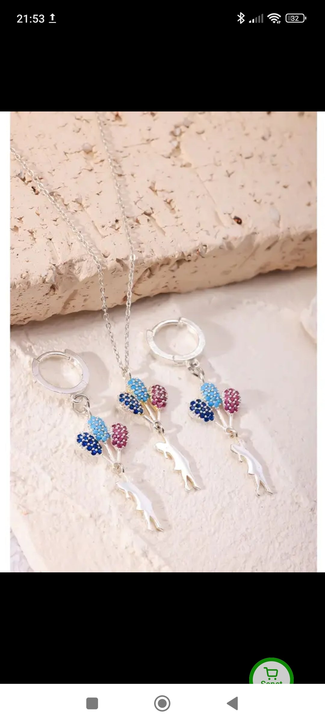 Gümüş kolye ve küpe set ışıltılı zerafet MİRZA LİORA