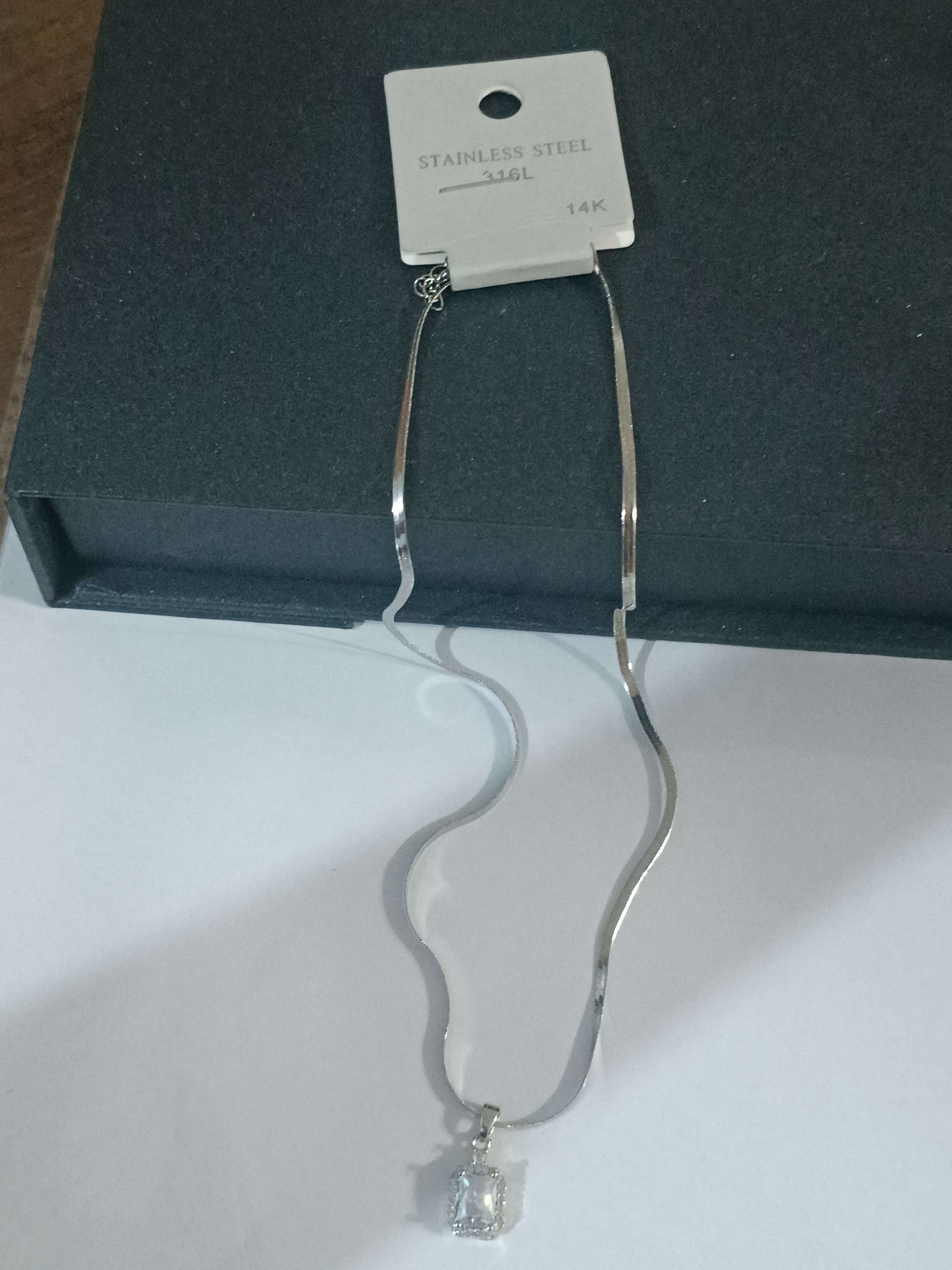 PASLANMAZ ÇELİK ZİRKON KOLYE