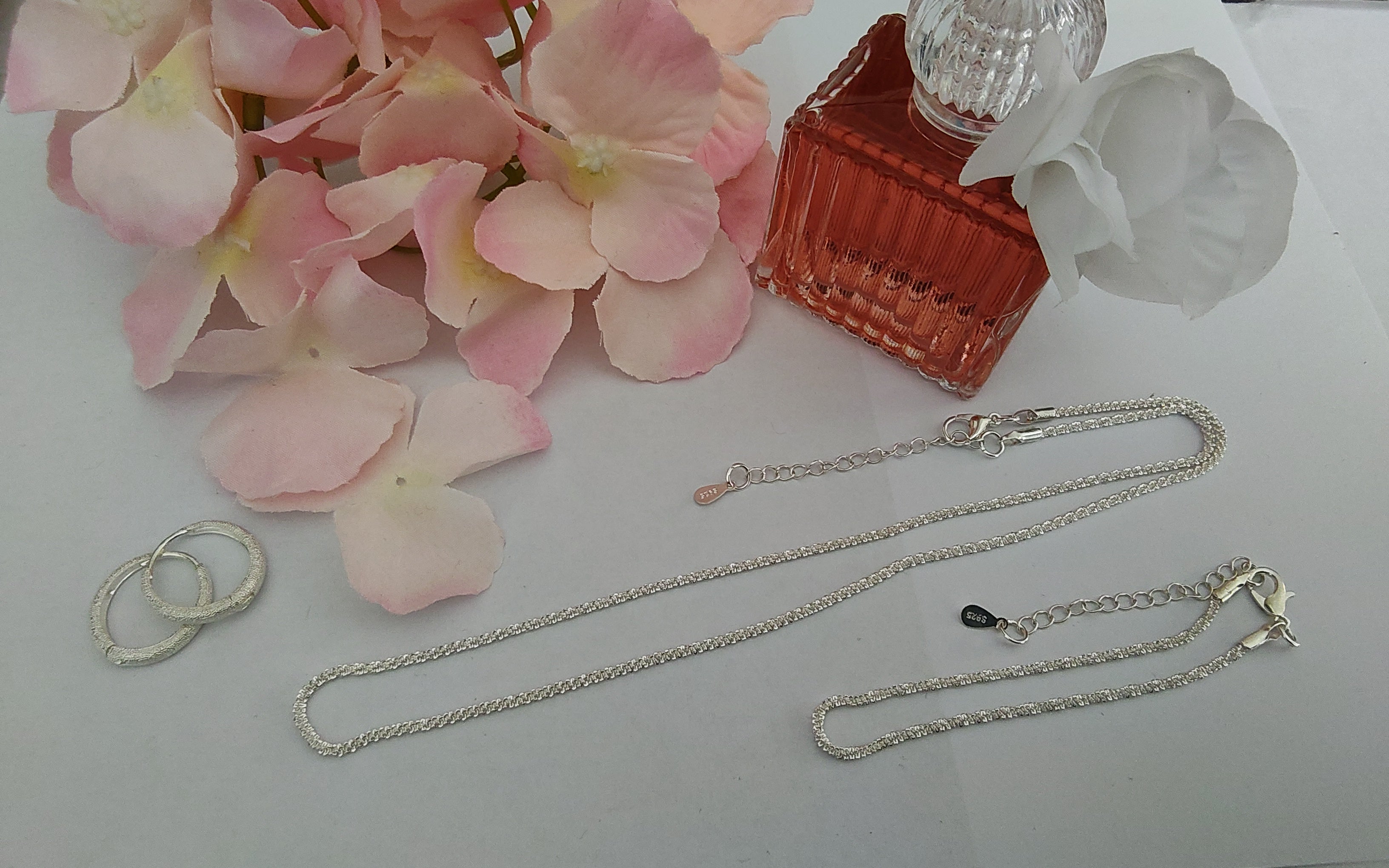 Gümüş Kolye, Bileklik ve Küpeler 3'lü set