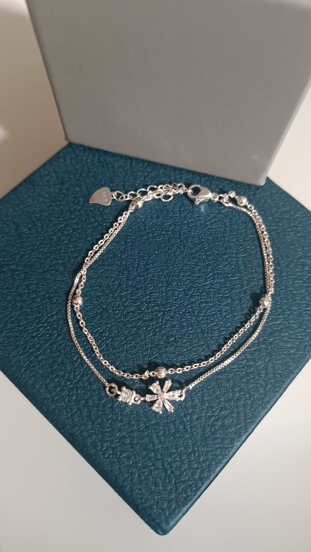 Gümüş Kaplama çift katmanlı kiraz çiçeği bileklik