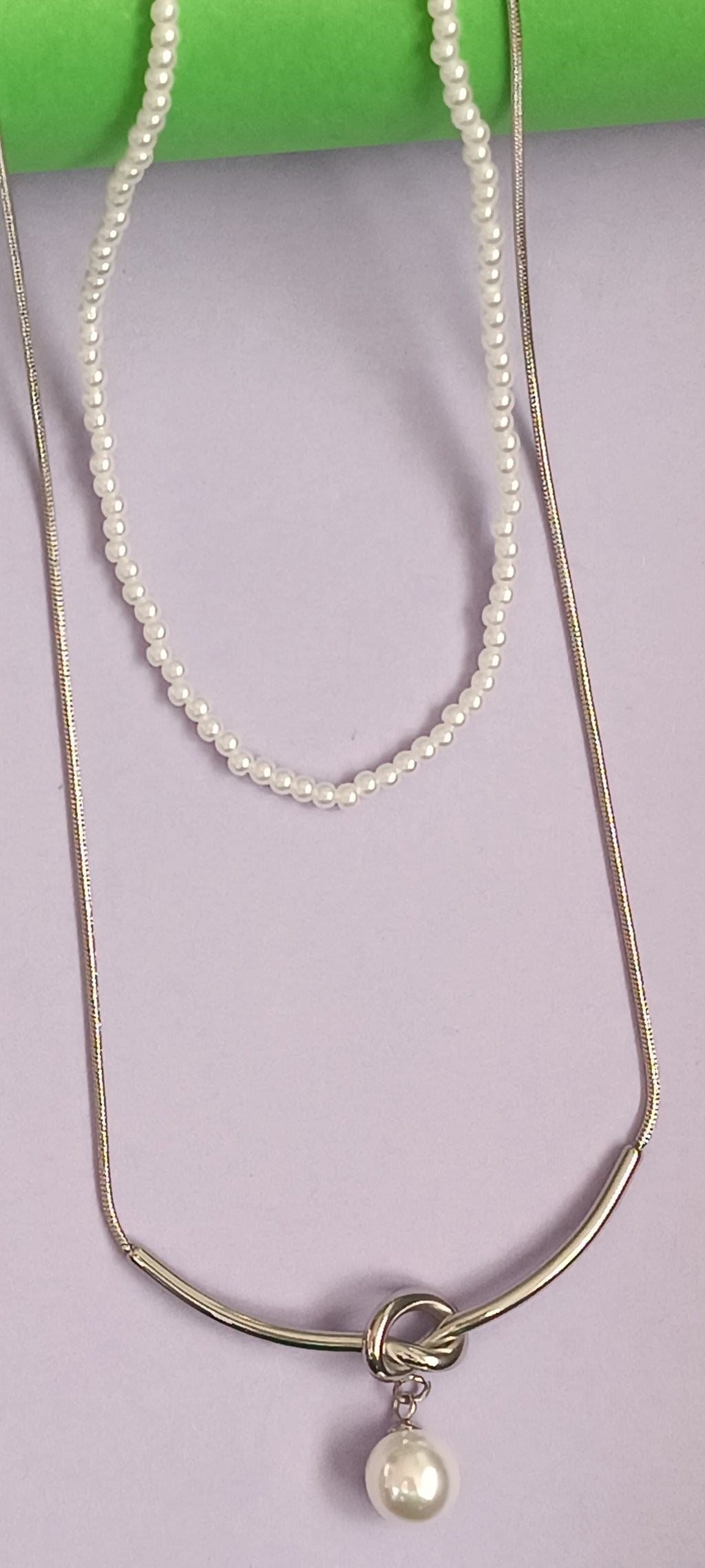 ÇELİK VE İNCİLİ KOLYE