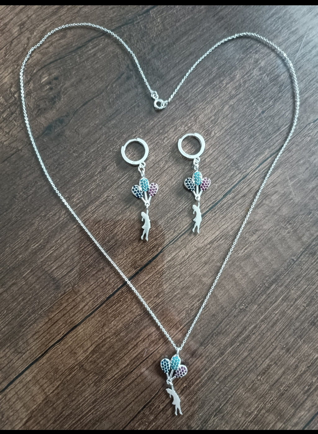 Gümüş kolye ve küpe set ışıltılı zerafet MİRZA LİORA