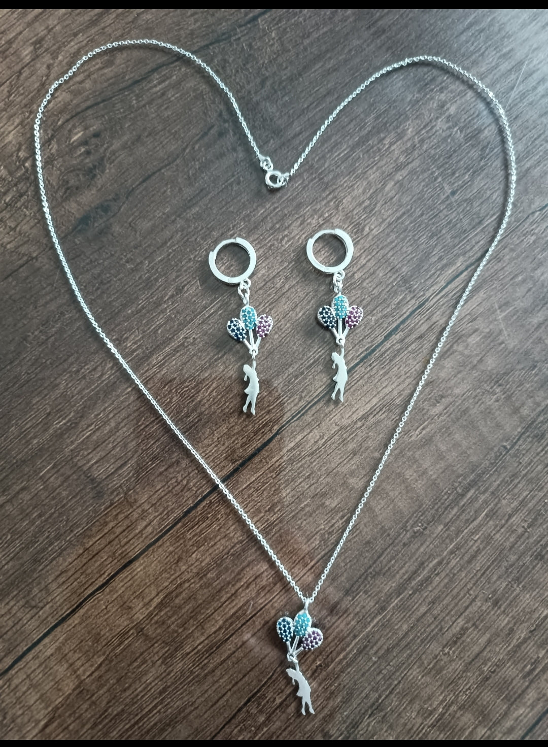 Gümüş kolye ve küpe set ışıltılı zerafet MİRZA LİORA