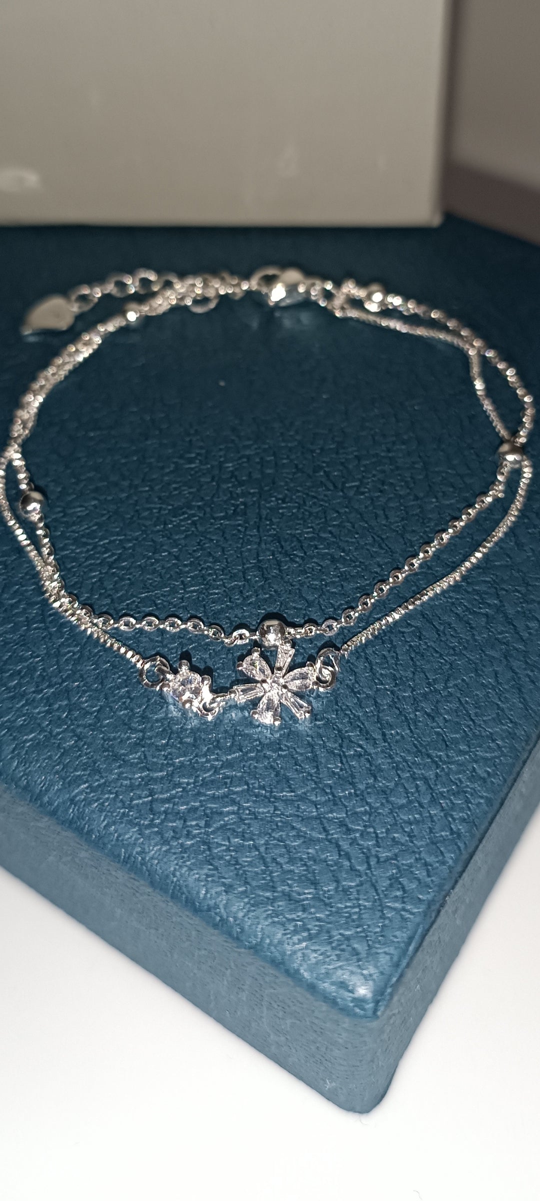 Gümüş Kaplama çift katmanlı kiraz çiçeği bileklik