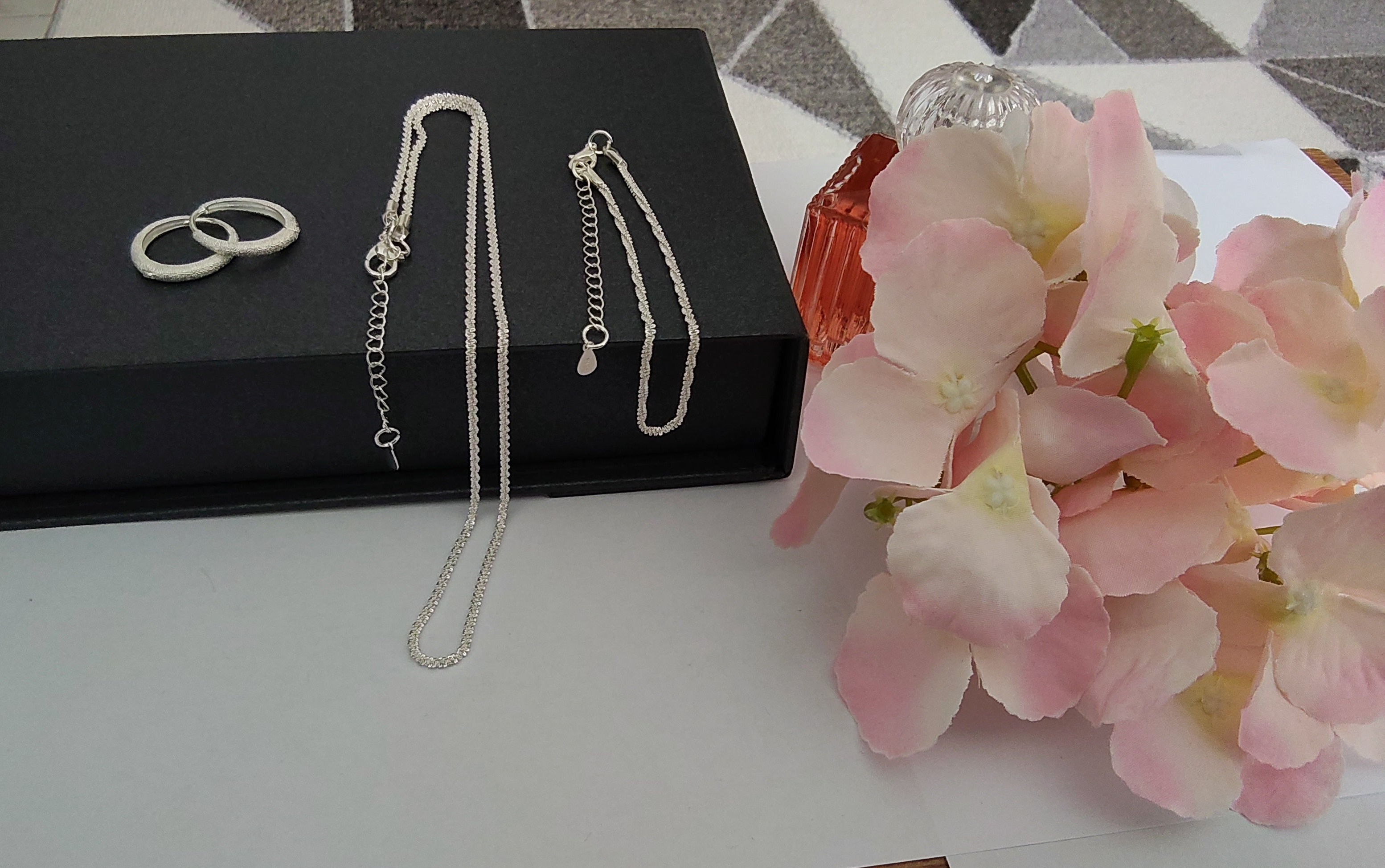 Gümüş Kolye, Bileklik ve Küpeler 3'lü set