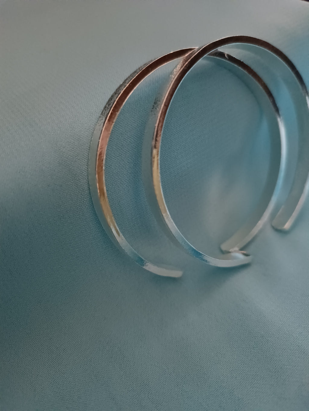 925 ayar gümüş 2li trend açık bileklik