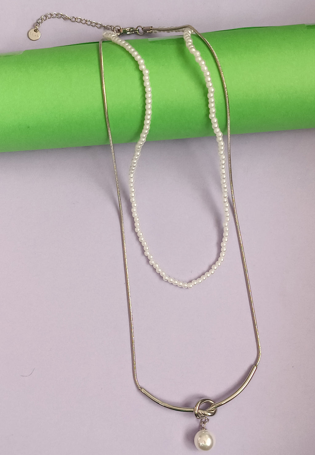 ÇELİK VE İNCİLİ KOLYE